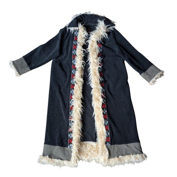 Fjäll Long Soft Medium-Weight Coat Adjustable Sleeve Toggle Buttons Side Pockets - Picture 1 of 8